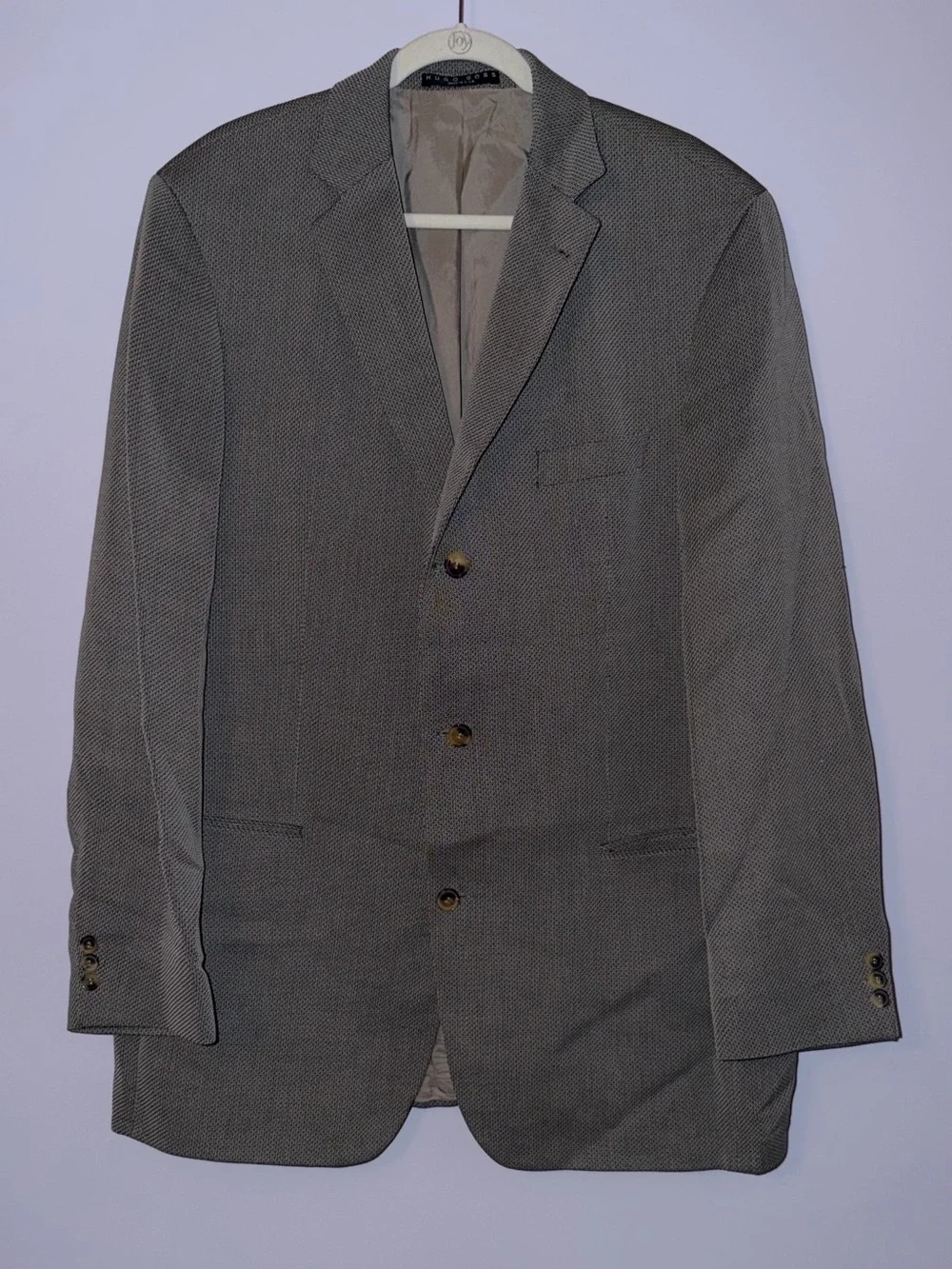 100% Cotton Hugo Boss Men's Charcoal Micro-Pattern Sport Coat